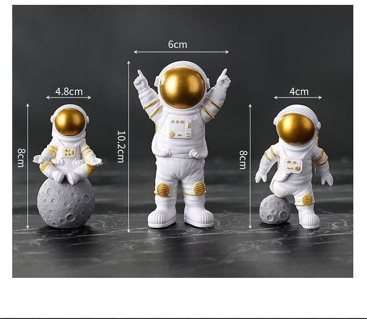 Astronaut Spaceman Statue Decors Set of 3 - Golden